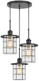 Cal® Lighting & Accessories Silverton 3-Light Dark Bronze Pendant-1