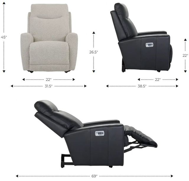 La-Z-Boy® Kodie Ocean Power Wall Recliner with Headrest and Lumbar-2