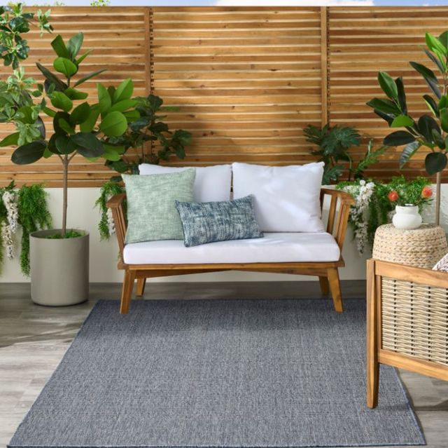 Nourison Home™ Tulum Denim Striped 5'x7' Area Rug-1