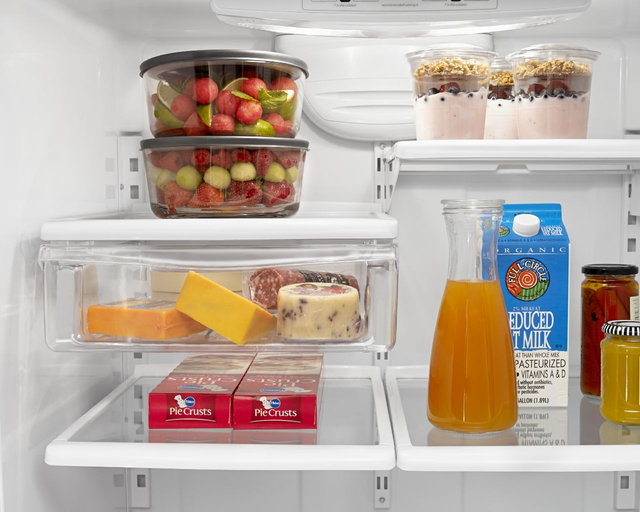 Amana® 33 in. 22.1 Cu. Ft. Stainless Steel Bottom Freezer Refrigerator-8