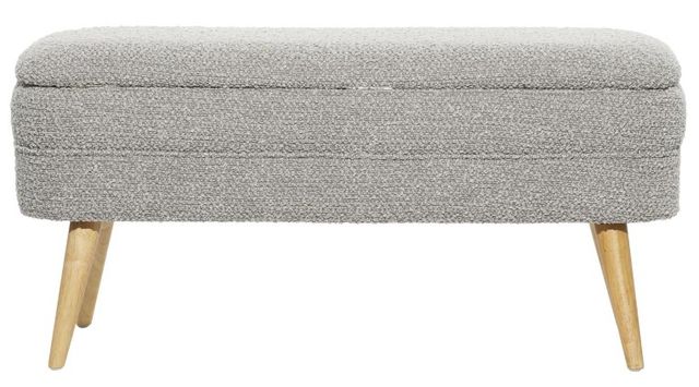 Deco Marche Gray Upholstered Storage Bench-1