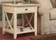 Handstone Customizable Florence Cloud White End Table with Drawer and Shelf-0