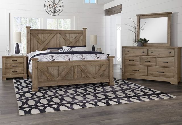 Artisan & Post by Vaughan-Bassett Cool Rustic Stone Gray 3-Drawer Nightstand-1