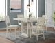 Elements International Avalanche 5-Piece Antique White Counter Dining Set-5