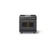 Viking® 5 Series 36" Cast Black Pro Style Dual Fuel (LP) Range with Brushed Brass Trim-3