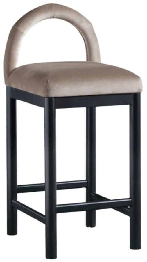 Meridian Furniture Conrad Black/Taupe Upholstered Counter Stool-0