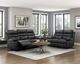 Homelegance® Hancock Black Double Manual Reclining Loveseat-1