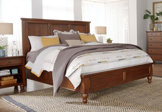 aspenhome® Cambridge Brown Cherry King Panel Bed-3