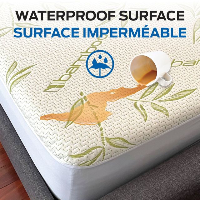 Comerco® Bamboo Double Mattress Protector Set + 2 Pillow Protectors-1