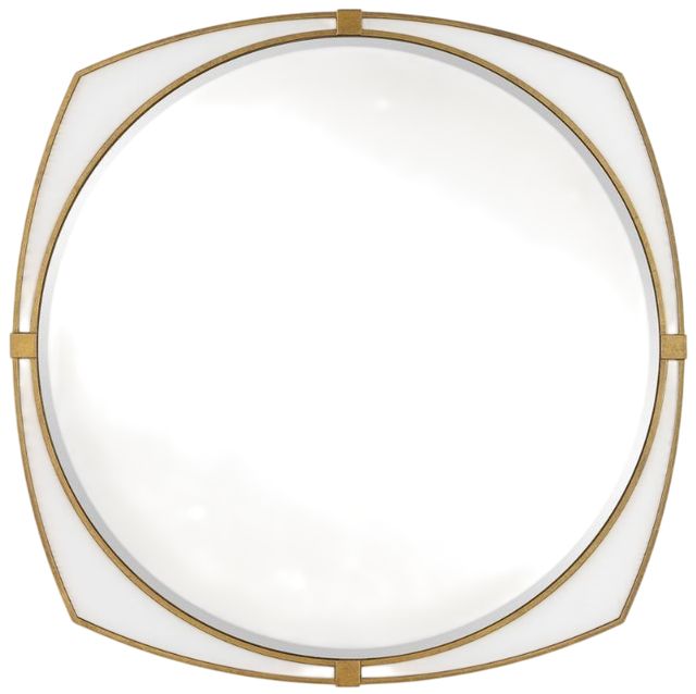 Uttermost® Estella Antique Gold/White Round Mirror-0