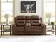 Signature Design by Ashley® Dreamer Brown Power Reclining Loveseat with Audio Seating-2