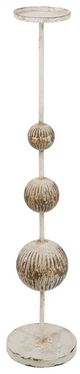 A & B Home White Oversized Iron Candle Holder with Spherical Accents-0