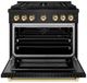 ZLINE Autograph Edition 36" Black Stainless Steel Pro Style Gas Range with 6 Burner Cooktop-1