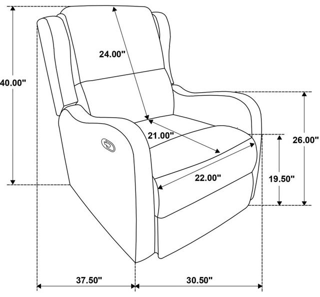 Coaster® Kelsey Ivory Manual Recliner-3