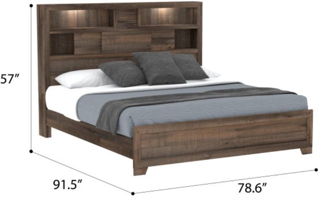 Emerald Home Peyton Brown King Bookcase Bed-2