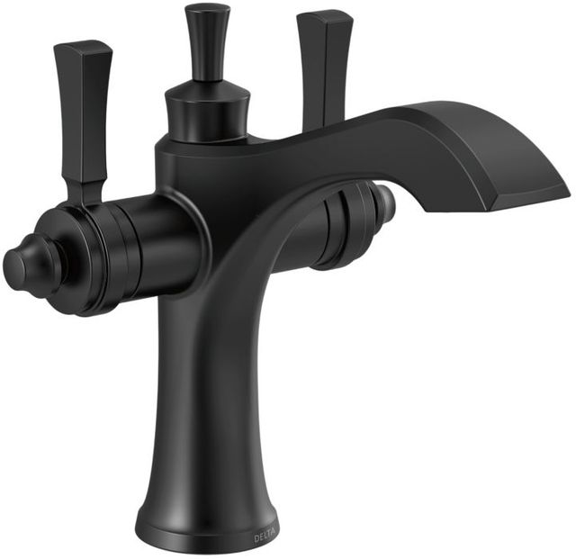 Delta Dorval® Matte Black 2-Handle Single Hole Monoblock Bathroom Faucet-0