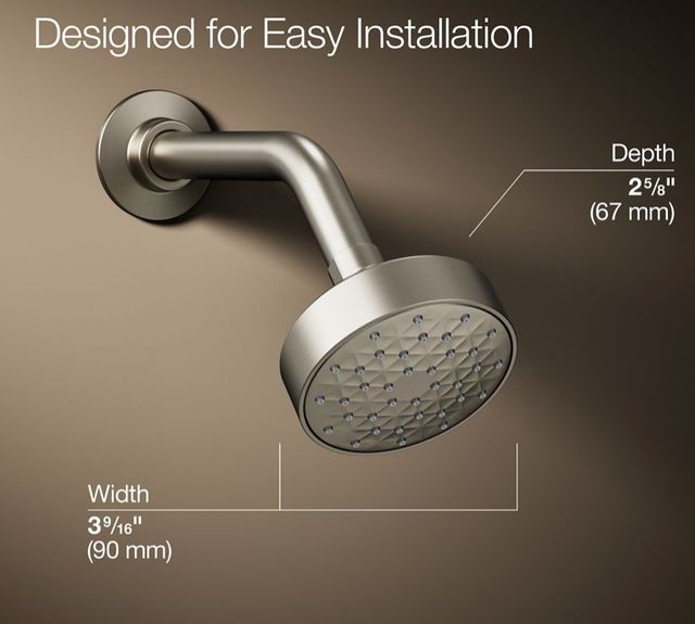 KOHLER® Awaken® G90 Vibrant Brushed Nickel 2.5 GPM Single-Function Showerhead-3