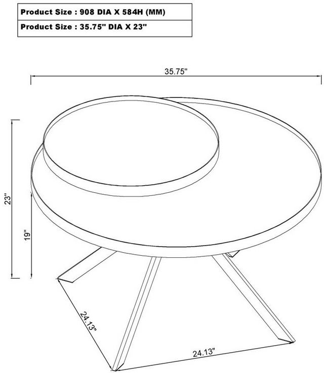 Coaster® Briggs Marble Printed Glass Top Coffee Table with Black Base-5