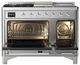 Ilve® Majestic III 48" Stainless Steel Pro Style Dual Fuel Liquid Propane Range with Triple Glass Door and Chrome Trim-1