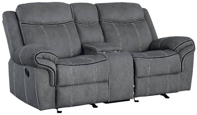 ACME Furniture Zubaida Gray Manual Reclining Loveseat with Console-0