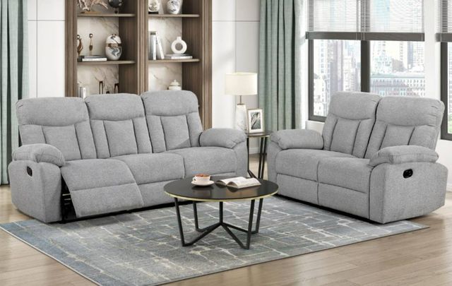Homelegance® Jules Gray Double Manual Reclining Sofa-1