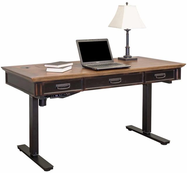 Martin Furniture Hartford Black Rub Electric Sit/Stand Desk-0