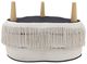 Sagebrook Home Taupe Club Ottoman with Fringes-3