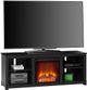 Ameriwood Home Edgewood Black 60'' Eletric Fireplace Media Console-2