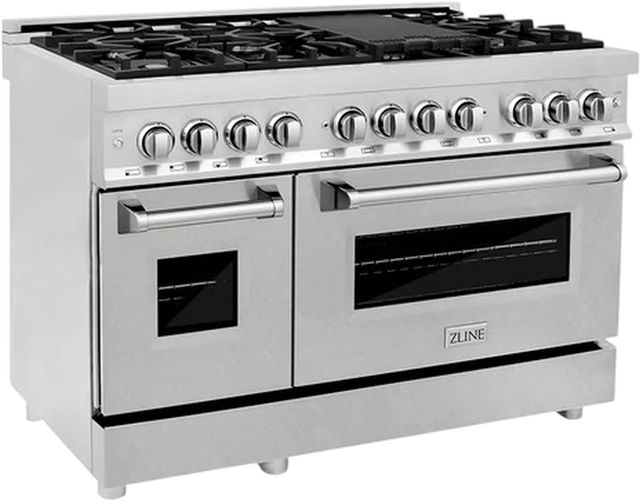 ZLINE 48" Satin Stainless Steel Pro Style Dual Fuel Range-3