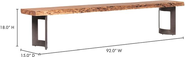 Moe's Home Collection Bent Brown Small Bench-2
