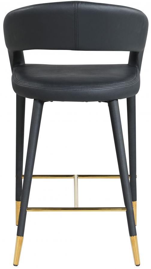 Meridian Furniture Destiny Black Faux Leather Stool-1