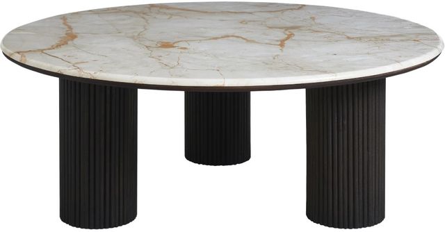 Renwil® Alessio White Coffee Table with Walnut Base-0