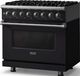 Viking® 5 Series 36" Onyx Pro Style Dual Fuel (LP) Range with Polished Chrome Trim-3