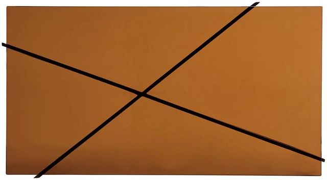 Lexington Home Zavala Aperture Brown Glass Top Cocktail Table with Bronze Base-2