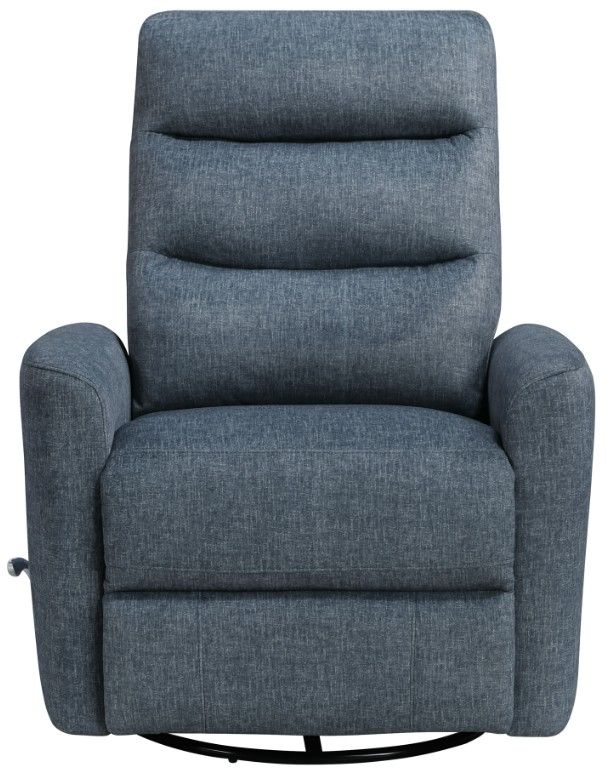 New Classic® Home Furnishings Takami Blue Manual Swivel Recliner-2