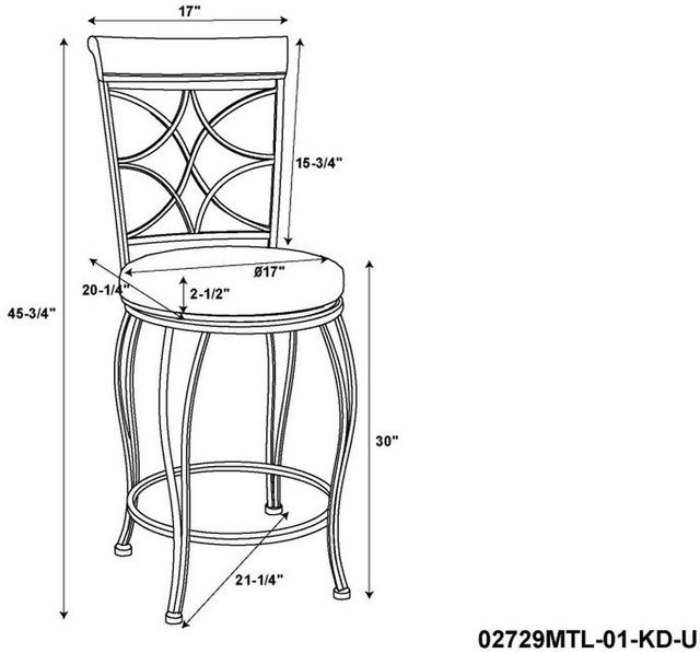 Linon Curves Metallic Brown Bar Stool-3