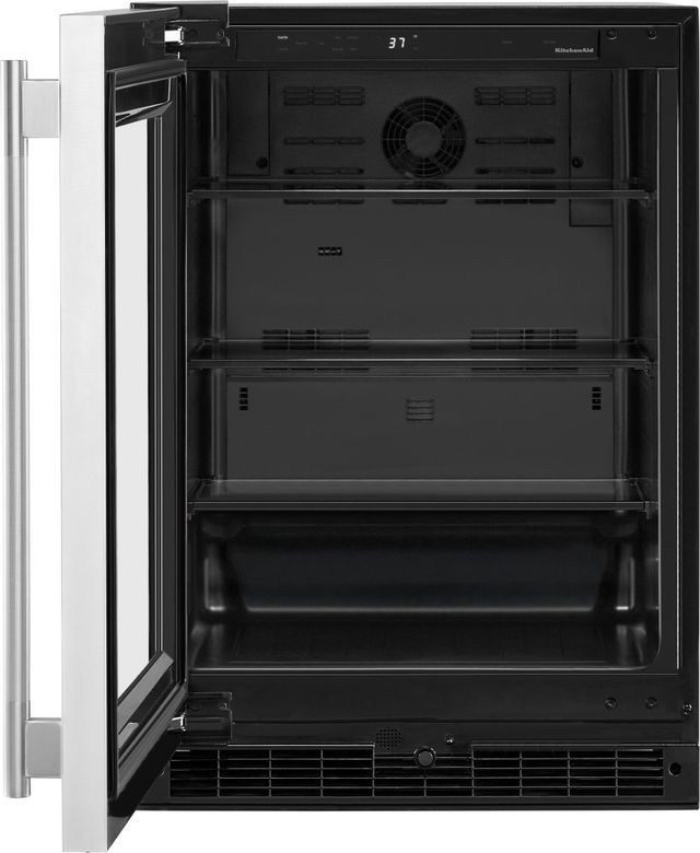 KitchenAid® 24" 5.2 Cu. Ft. Stainless Steel Beverage Center with Glass Door-1