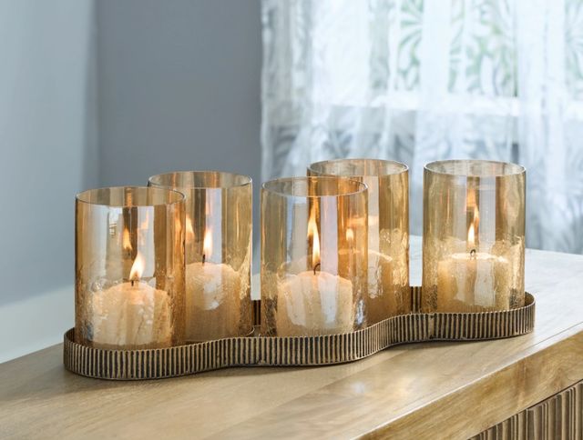 Signature Design by Ashley® Evereton Antique Gold Candle Holder-3