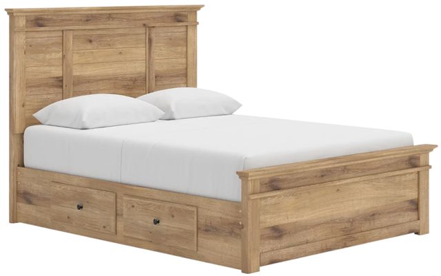 Signature Design by Ashley® Makidern Tan Queen Panel Bed with 4-Drawer Storage-0