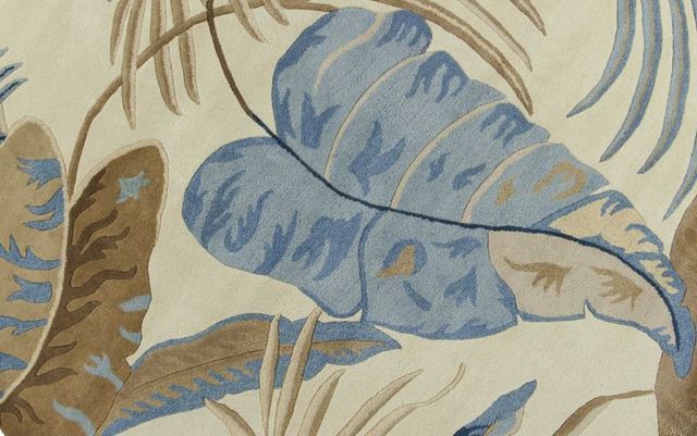 KAS Rugs Havana Ivory/Blue Rainforest 5'x8' Rug-1