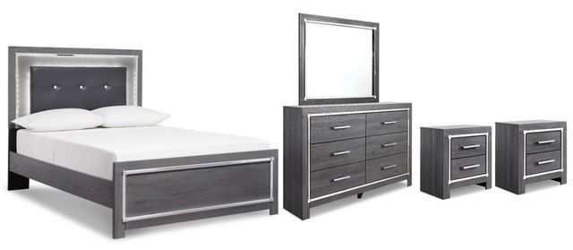 Signature Design by Ashley® Lodanna 5-Piece Gray Queen Panel Bed Set-0