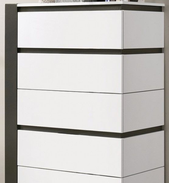Furniture of America® Birsfelden Metallic Gray/White Chest-2