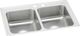 Elkay Lustertone® Classic Lustrous Satin 33" x 21-1/4" x 7-7/8" MR2-Hole Equal Double Bowl Drop-In Sink-0