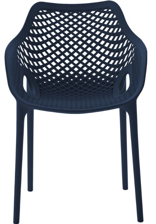 Meridian Furniture Mykonos Navy Plastic Outdoor Patio Dining Chair-2