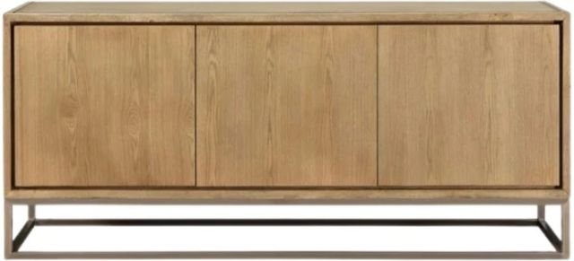 Modus Furniture One Brushed Stainless Steel/White Oak Sideboard-2