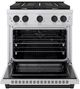 ZLINE Autograph Edition Paramount 30" Stainless Steel Pro Style Dual Fuel Range with Matte Black Accents-2