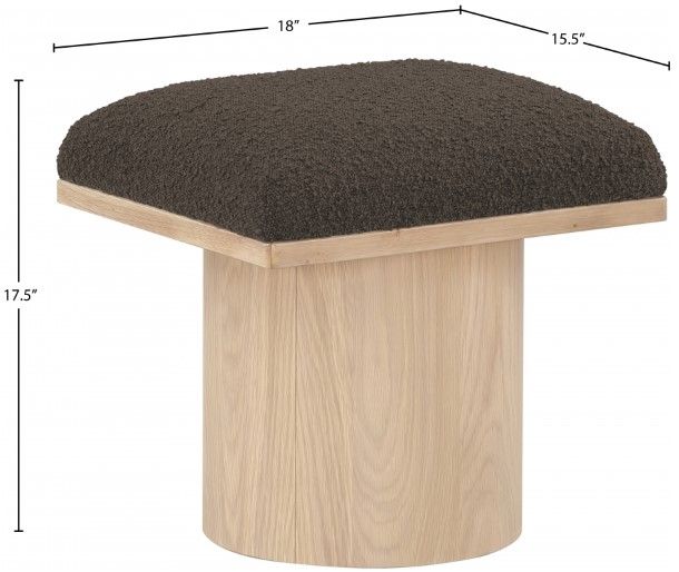 Meridian Furniture Pavilion Brown/Natural Modular Stool-2