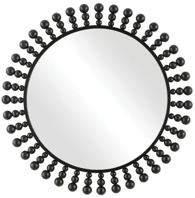 Uttermost® Aziel Satin Black Round Mirror-0