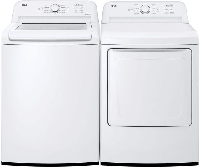 LG White Top Load Washer & Gas Dryer Laundry Pair-0