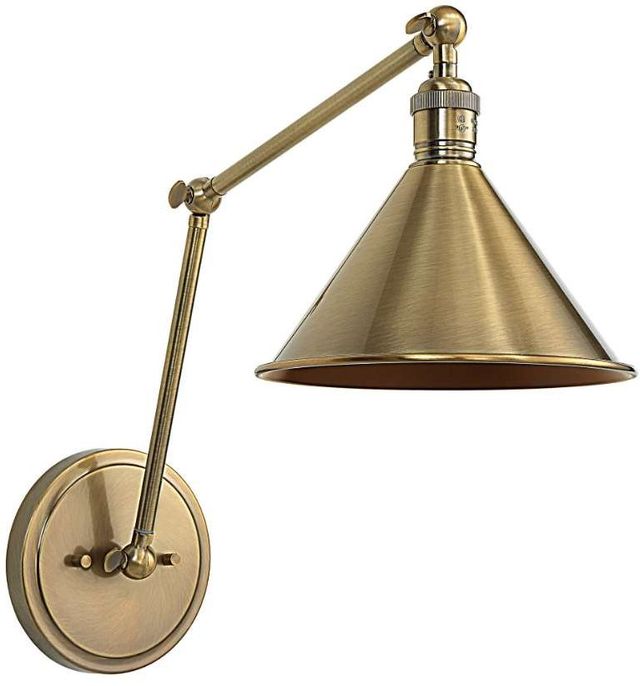 Uttermost® Exeter Antique Brass 1-Light Adjustable Sconce-3
